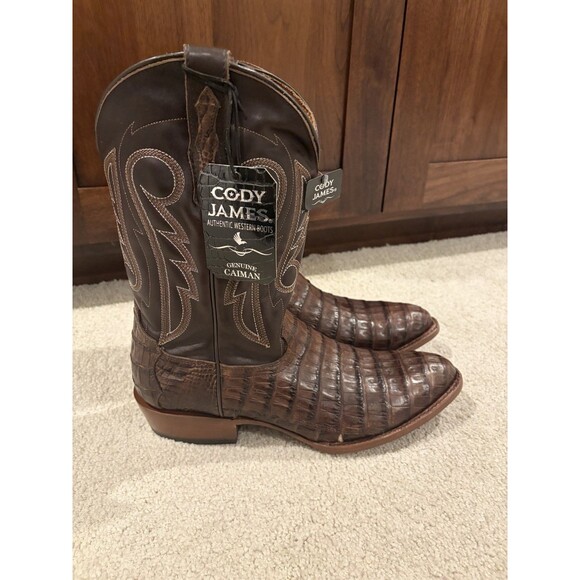 New CODY JAMES MEN\'S EXOTIC CAIMAN WESTERN Cowboy BOOTS Brown 12D BBE4521-01 main image 10